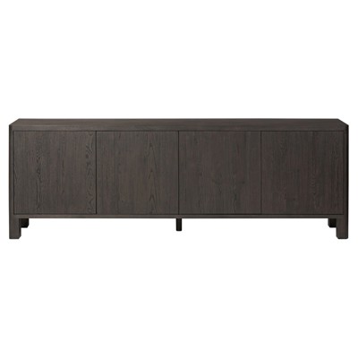 Slade Rustic Lodge Black Oak Wood Media Cabinet - 94"