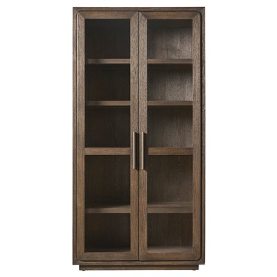 Alwyn Modern Classic Brown Oak Display Cabinet