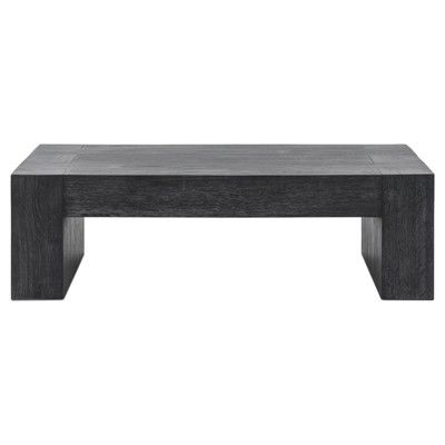 Brissy Rustic Lodge Black Reclaimed Oak Rectangular Coffee Table