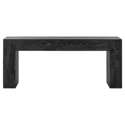 Brissy Rustic Lodge Black Reclaimed Oak Rectangular Console Table