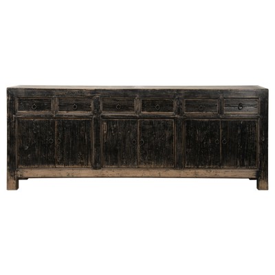 Aminah Rustic Lodge Distressed Black Pine Wood Sideboard