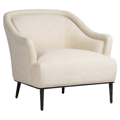 Taylor Modern Classic Cream Performance Black Iron Arm Chair