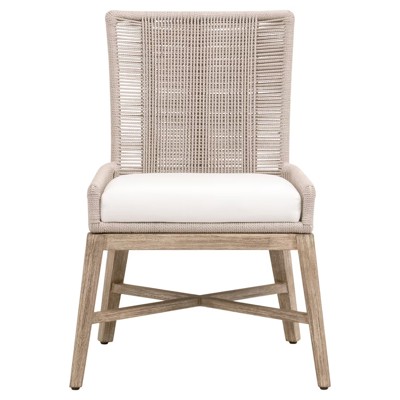 Overlay LiveSmart Peyton Pearl and Oyster Twist Rope Performance Fabric Dining Chair Set Of 2