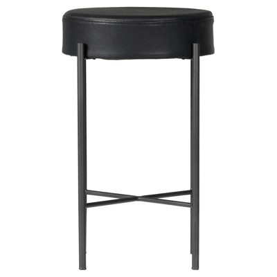 Maynard Modern Classic Black Leather Iron Counter Stool