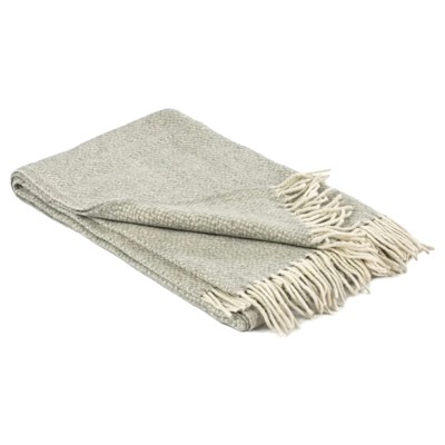 Taylor Updated Traditional Grey Wool Throw Blanket