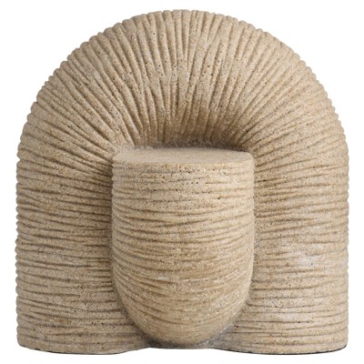 Kodiak Coastal Sand Resin Ridged Column Sculpture
