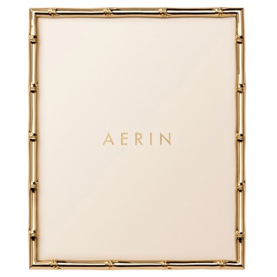 AERIN Ava Coastal Beach Gold Brass Bamboo Photo Frame - 8x10