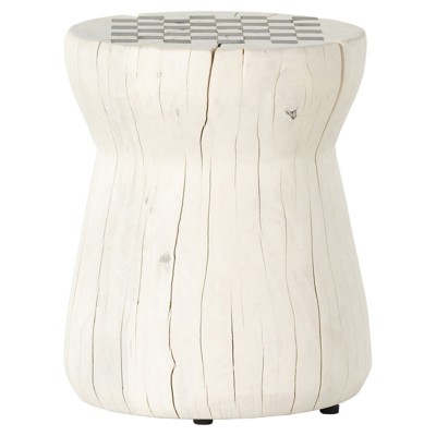 Chester Modern Classic Cream Reclaimed Wood Round Chess Game Table
