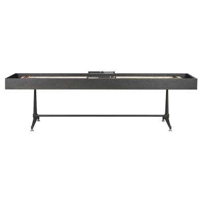 District Modern Classic Black Oak Shuffleboard Game Table - 109"