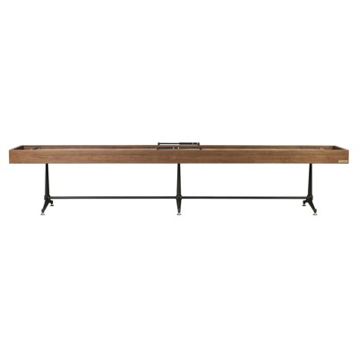 District Modern Classic Brown Oak Shuffleboard Game Table - 156"