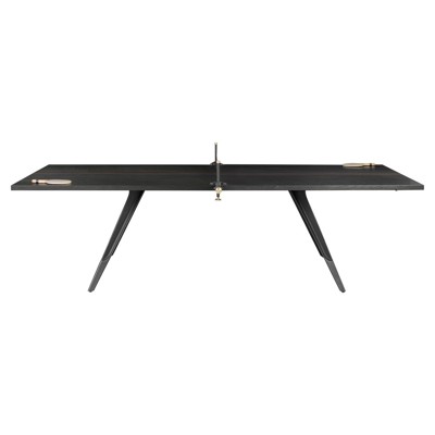 District Modern Classic Black Oak Ping Pong Game Table