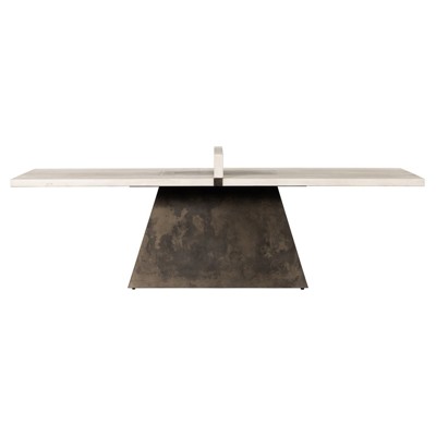 Goran Rustic Lodge Bleached Wood Ping Pong Game Table