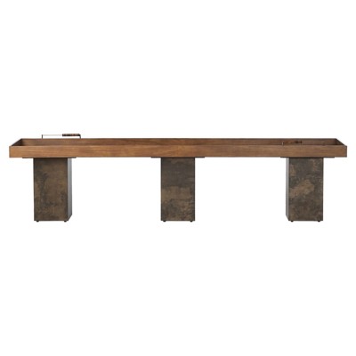 Camelia Modern Classic Natural Brown Wood Shuffleboard Game Table