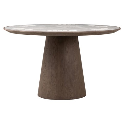Skylar Modern Classic White Marble Brown Oak Poker Game Table