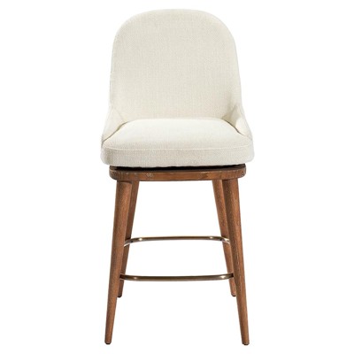 Harper Swivel Upholstered Autumn Brown Oyster Antique Bronze Counter Stool