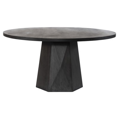 Kesling Modern Classic Coal Mango Wood Round Pedestal Dining Table - 60"