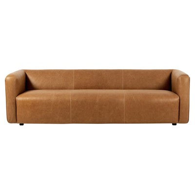 Wellborn Modern Classic Palermo Cognac Leather Sofa - 97"