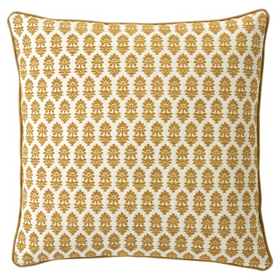 Merritt Amber Embroidered Throw Pillow - 22x22