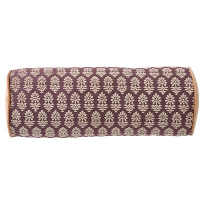Merritt Fig Embroidered Bolster Pillow - 7x20