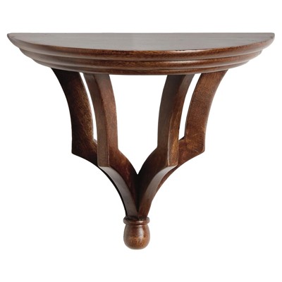 Ophelia Updated Traditional Brown Mango Wood Wall Shelf - Medium