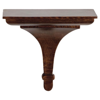 Devin Updated Traditional Brown Mango Wood Wall Shelf - Medium