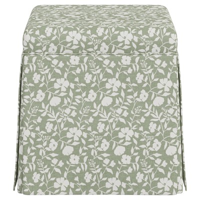 Barret English Meadow Botanical Cotton Skirted Storage Ottoman
