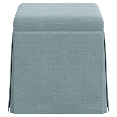 Barret Calm Sea Textured Skirted Storage Ottoman