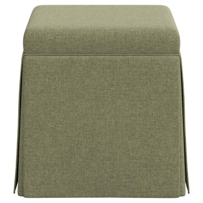 Barret Laurel Green Textured Skirted Storage Ottoman