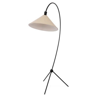 Emile Updated Traditional Matte Black Iron Arched Floor Lamp