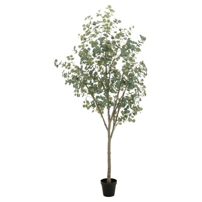 Huxley Updated Traditional Green Faux Eucalyptus Potted Tree - 9'