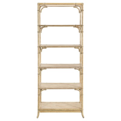 Maris Coastal Beach Brown Pole Rattan Bookcase
