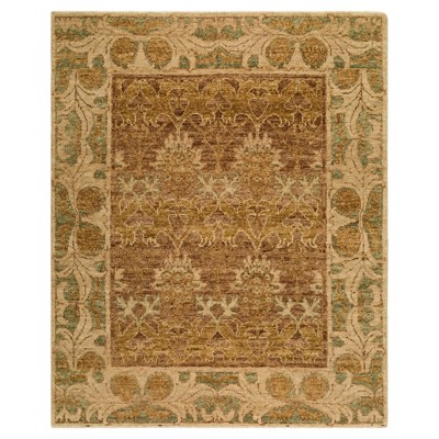Xalara Updated Traditional Olive Green Wool Border Solid Rug - 3'6