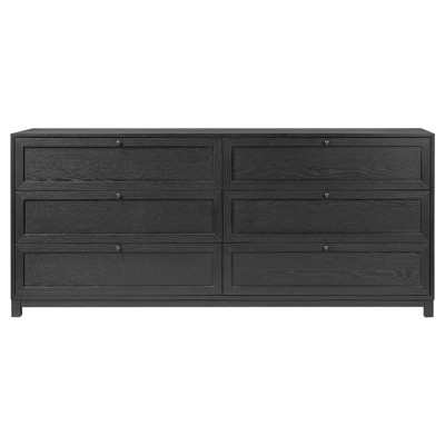 Clarence Modern Classic Matte Black Oak Double Dresser