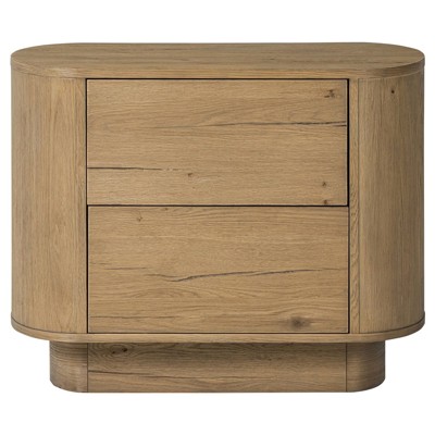 Haiden Paden Worn Oak Veneer Oak Wood Nightstand