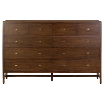 Four Hands Sullivan Dresser with 10 Drawers in Saddle Tan Veneer
