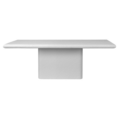 Necchi Modern Classic White Concrete Rectangular Outdoor Dining Table - 84"