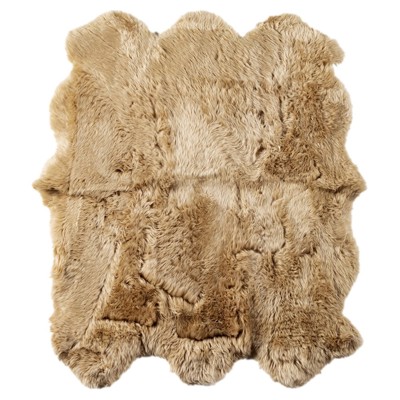 Tili Modern Classic Beige Fur Hide Rug - 4'9"x5'10"