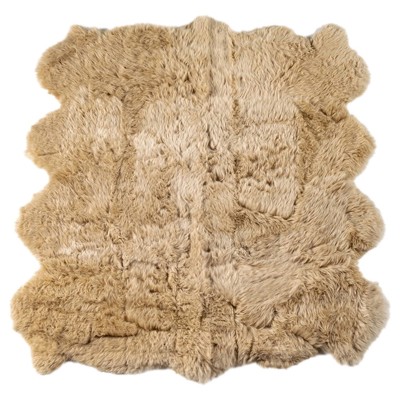 Tili Modern Classic Beige Fur Hide Rug - 5'10" Square