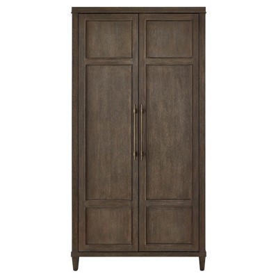 Shara Updated Traditional Brown Oak Armoire