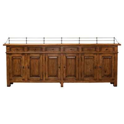 Serenity Updated Traditional Brown Acacia Wood Sideboard
