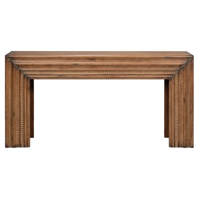 Mason French Country Brown Reclaimed Pine Wood Rectangular Console Table