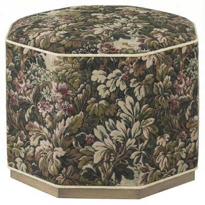Sola Updated Traditional Laurel Grove Botanical Ottoman