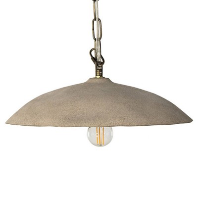 Ryker 1-Light Brass Light Sand Brown LED Dome Pendant