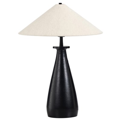 Iris Updated Traditional Matte Black Aluminum Table Lamp