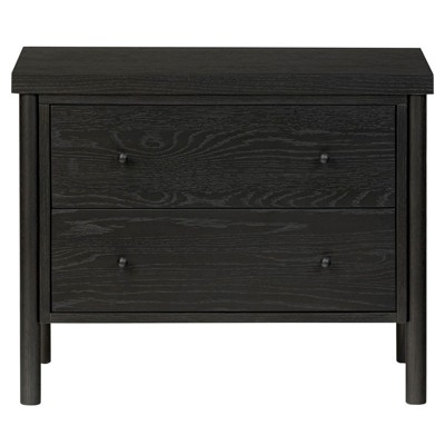 Chris Rustic Lodge Black Oak Nightstand