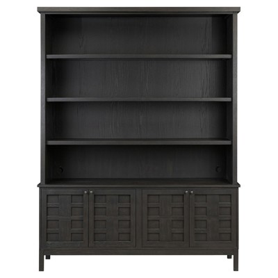 Constance Rustic Lodge Smoked Black Oak Bookcase