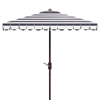 black and sand striped patio umbrella Euro 9ft White Stripe Use of an outdoor furniture cover is recommended to extend the life of your piece (FO046) Striped Outdoor Macrame Boho Beach