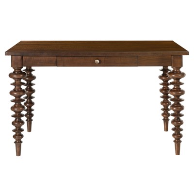 Alaine Updated Traditional Dark Brown Wood Rectangular Counter Table - 60"