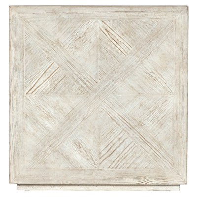 Blaine Coastal Beach Cream Pine Wood Distressed Square Block End Table