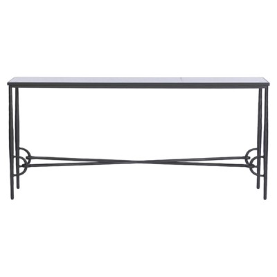 Ceasar French Country Black Iron Rectangular Console Table
